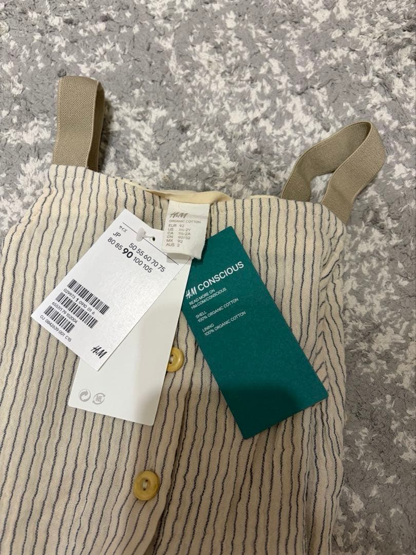 【新品】H＆M リネンサロペット　オーバーオール　ナチュラル　ユニクロ無印GUの写真9枚目