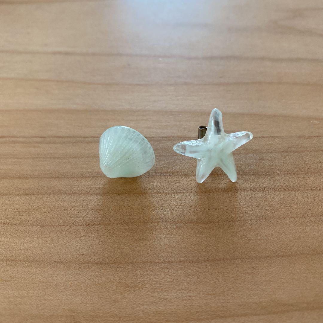 ピアス　夏　貝　ヒトデ
