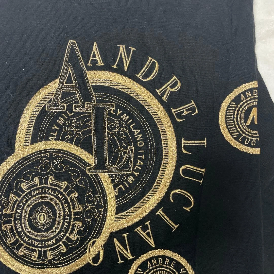 日本製ANDRE LUCANO ブラック長袖セーターの写真2枚目
