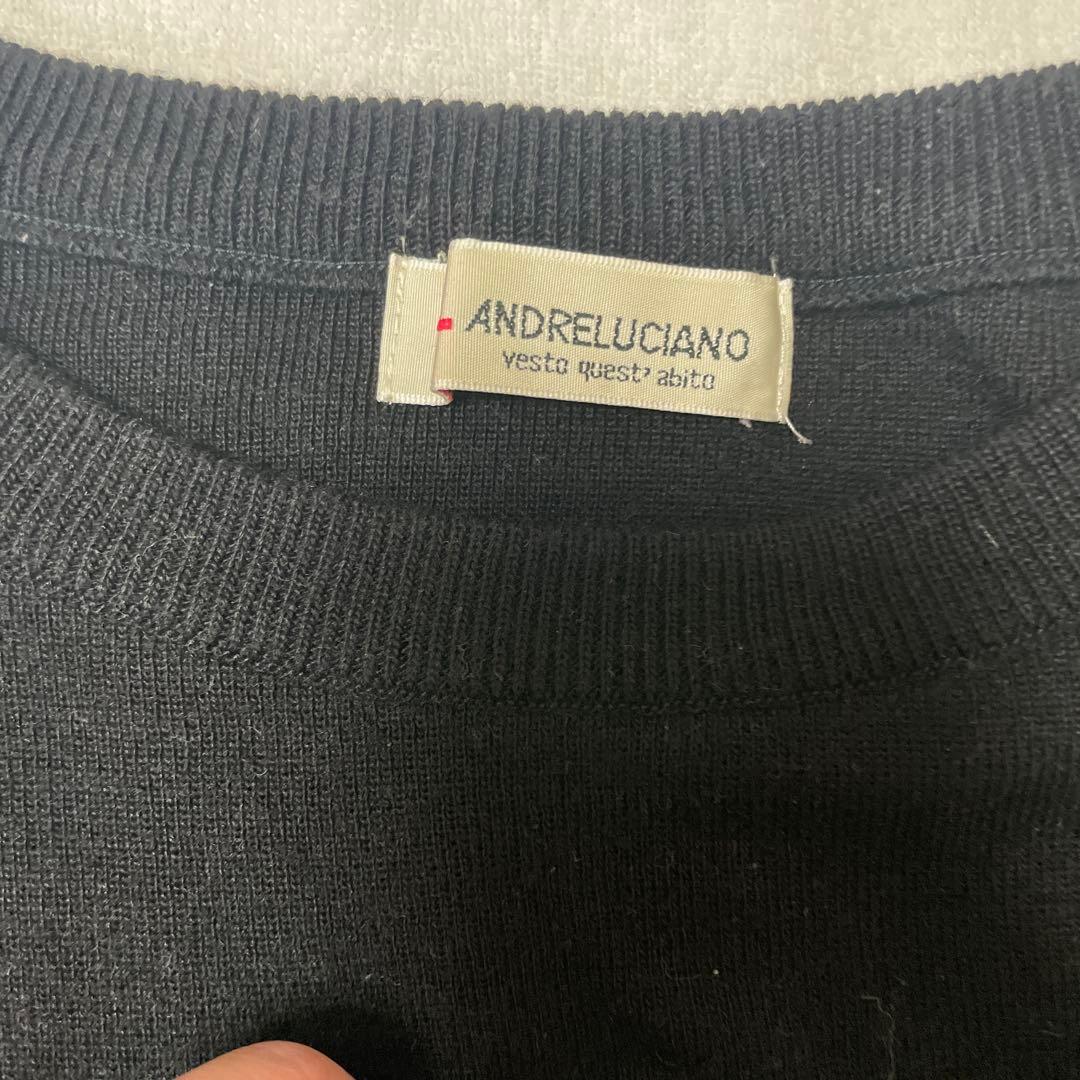 日本製ANDRE LUCANO ブラック長袖セーターの写真4枚目