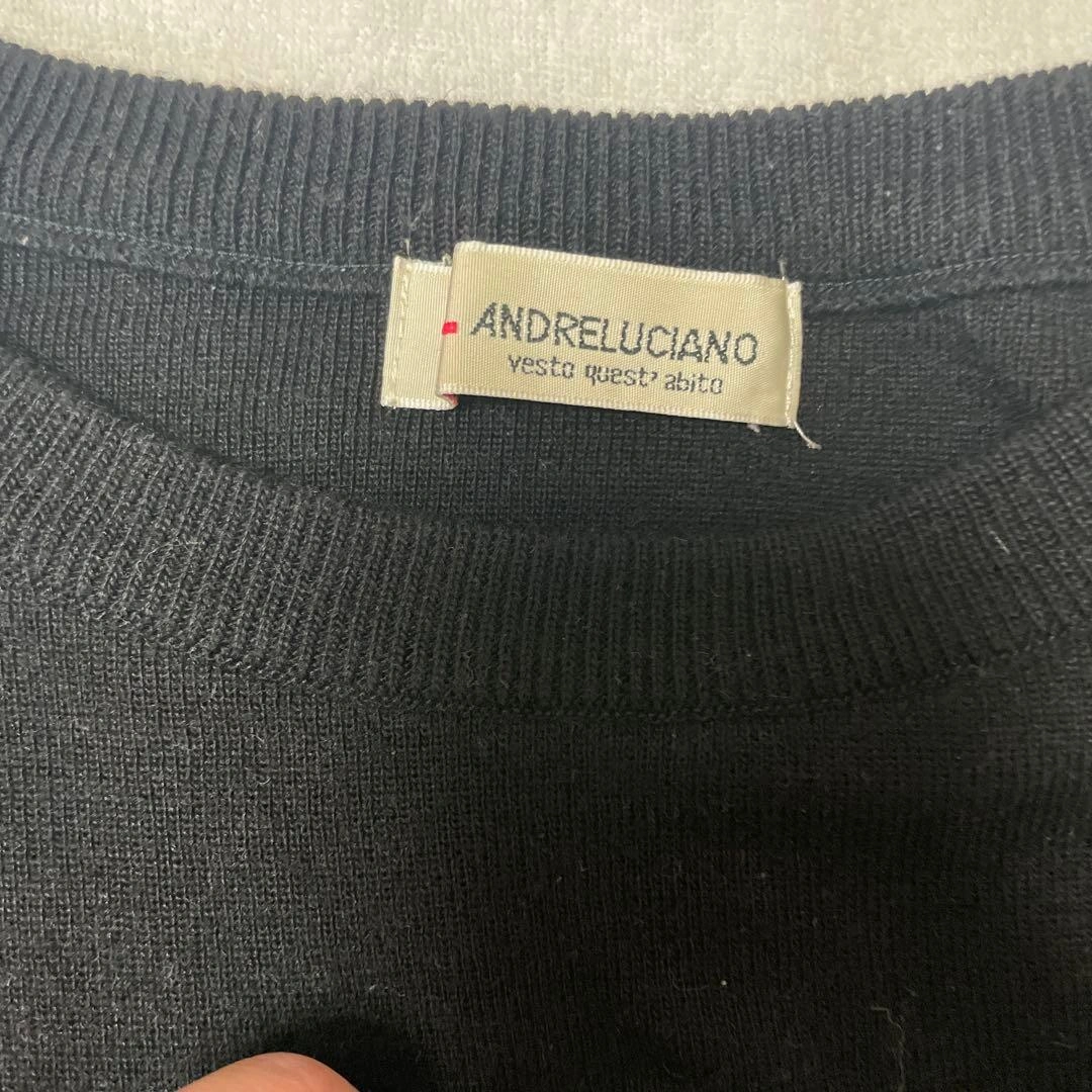 日本製ANDRE LUCANO ブラック長袖セーターの写真4枚目