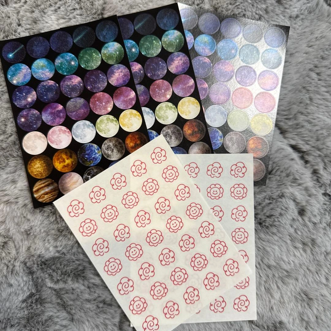 花柄・宇宙柄シールセット 9シートの写真2枚目