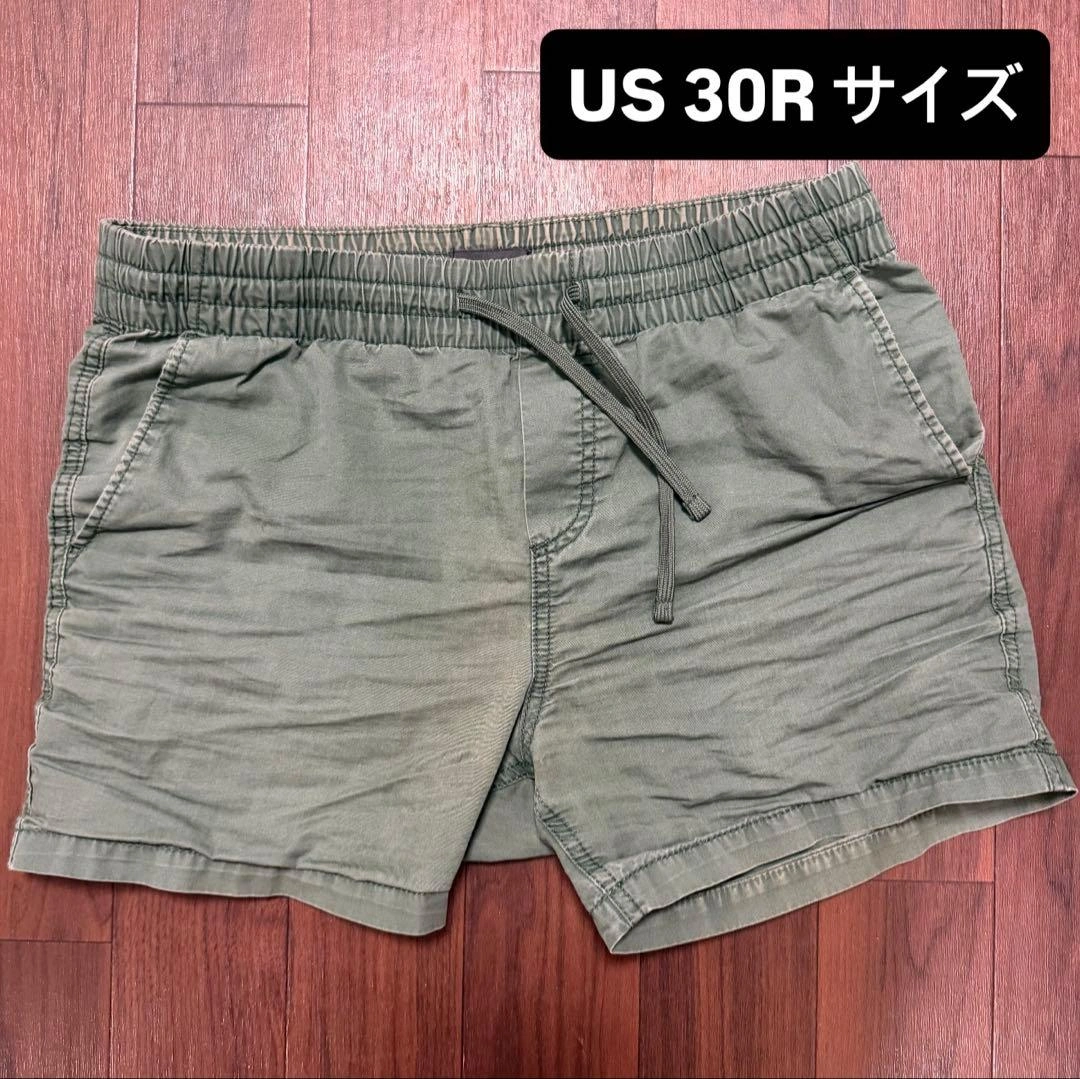 H&M ショートパンツ US30R オリーブ ウエストゴム