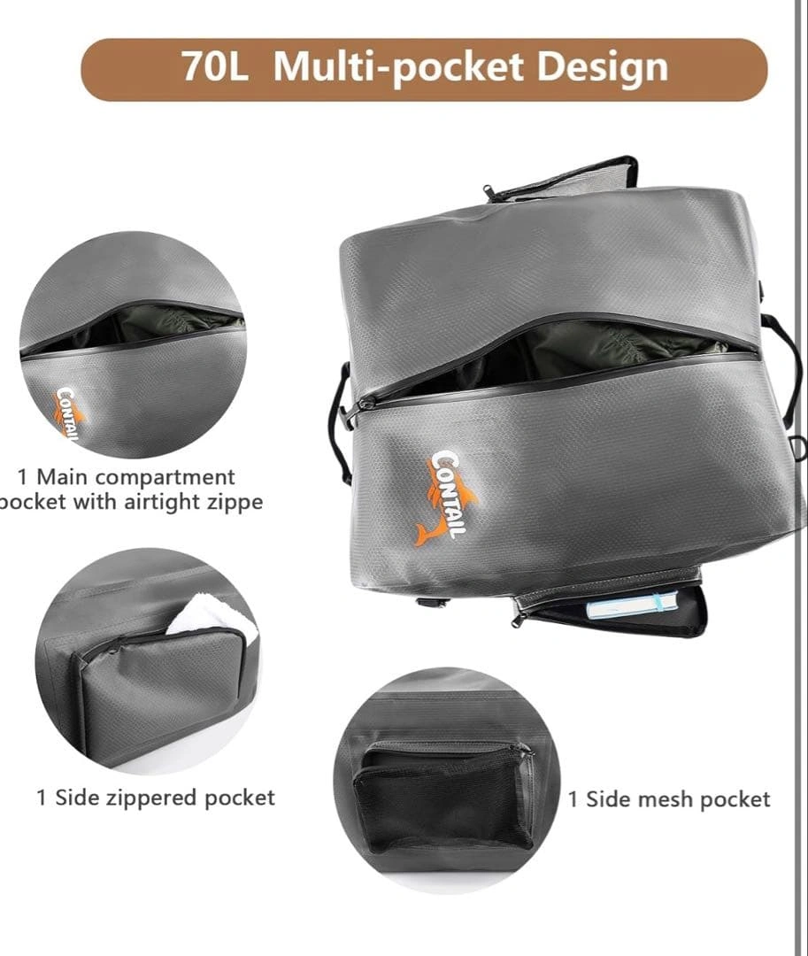 CONTAIL 70L 気密防水水中ダッフルバッグアドベンチャー用品用アウトドアの写真3枚目