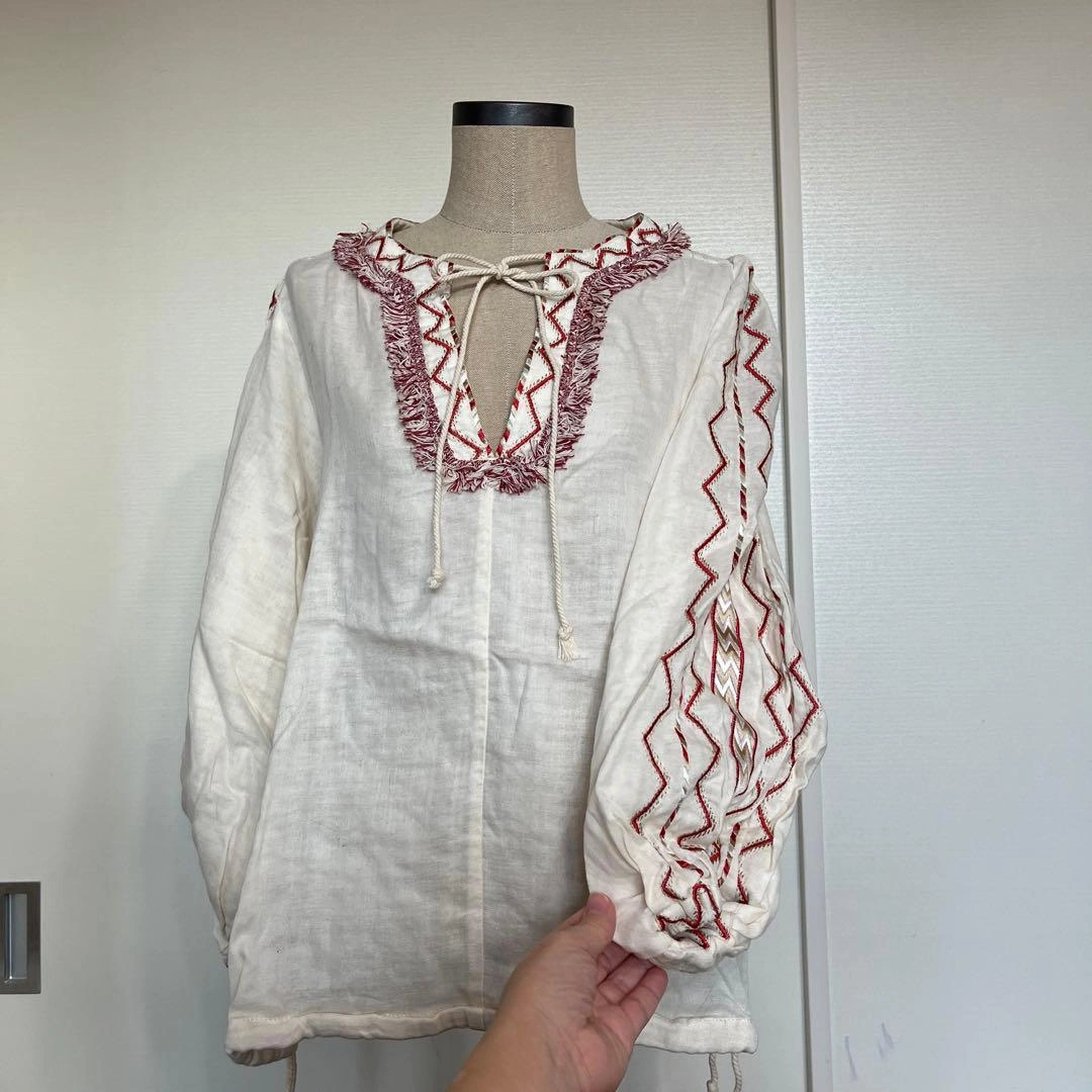 【KIIRAキーラ】定価19800円 フリンジ刺繍ブラウス RCW トゥデイフル