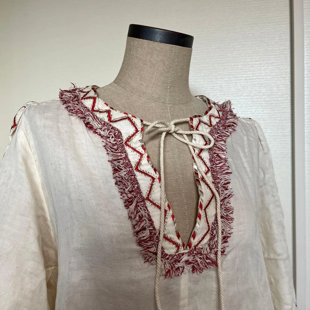 【KIIRAキーラ】定価19800円 フリンジ刺繍ブラウス RCW トゥデイフルの写真5枚目