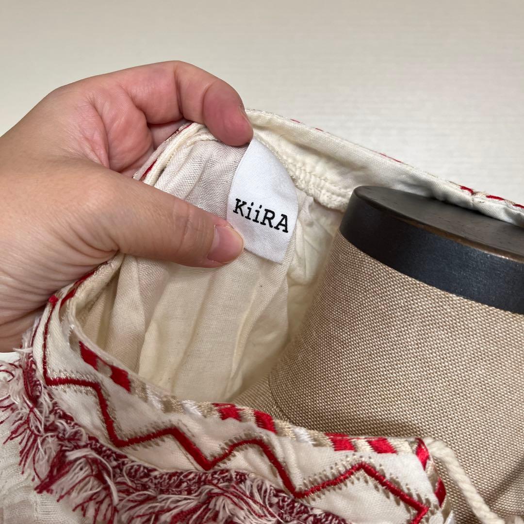 【KIIRAキーラ】定価19800円 フリンジ刺繍ブラウス RCW トゥデイフルの写真6枚目