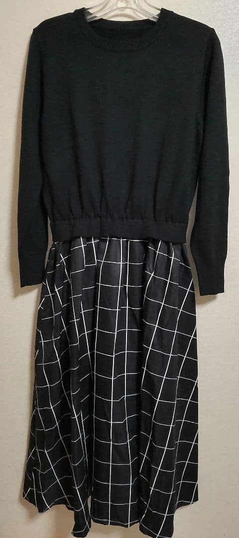 《新品・未使用》【AMESUN】異素材ドッキングロングワンピース★の写真2枚目