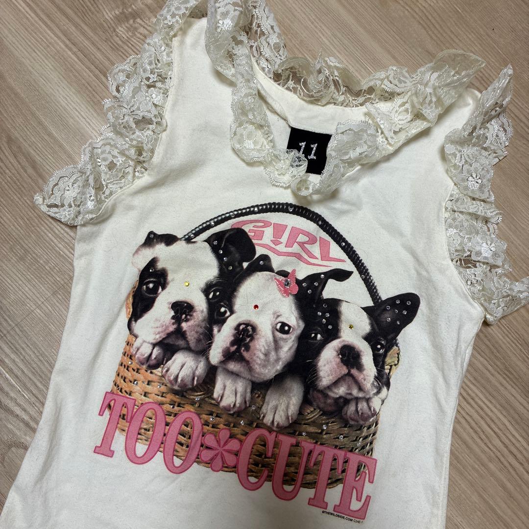フレンチブルドッグプリント タンクトップ TOO CUTE