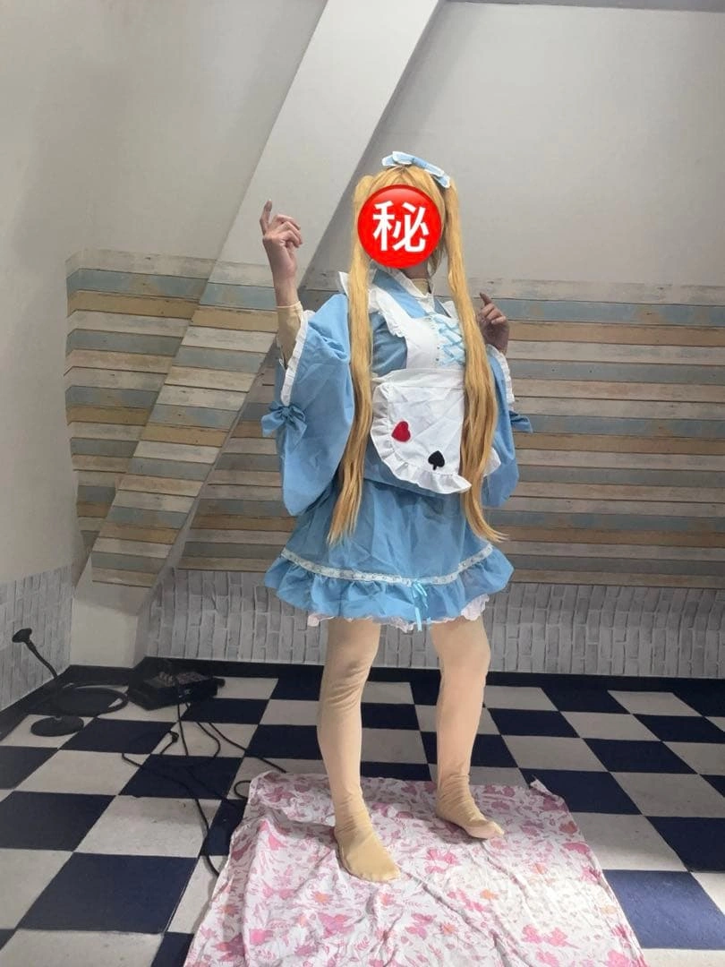 ライトブルーメイド服 ハート模様付き アリスモチーフ