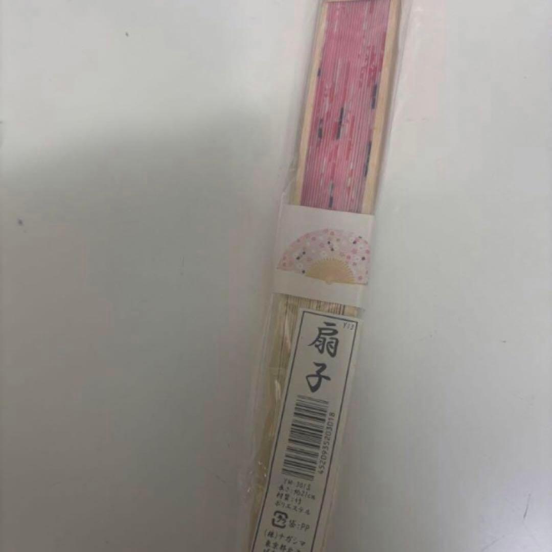桜の花柄ピンク扇子 未開封