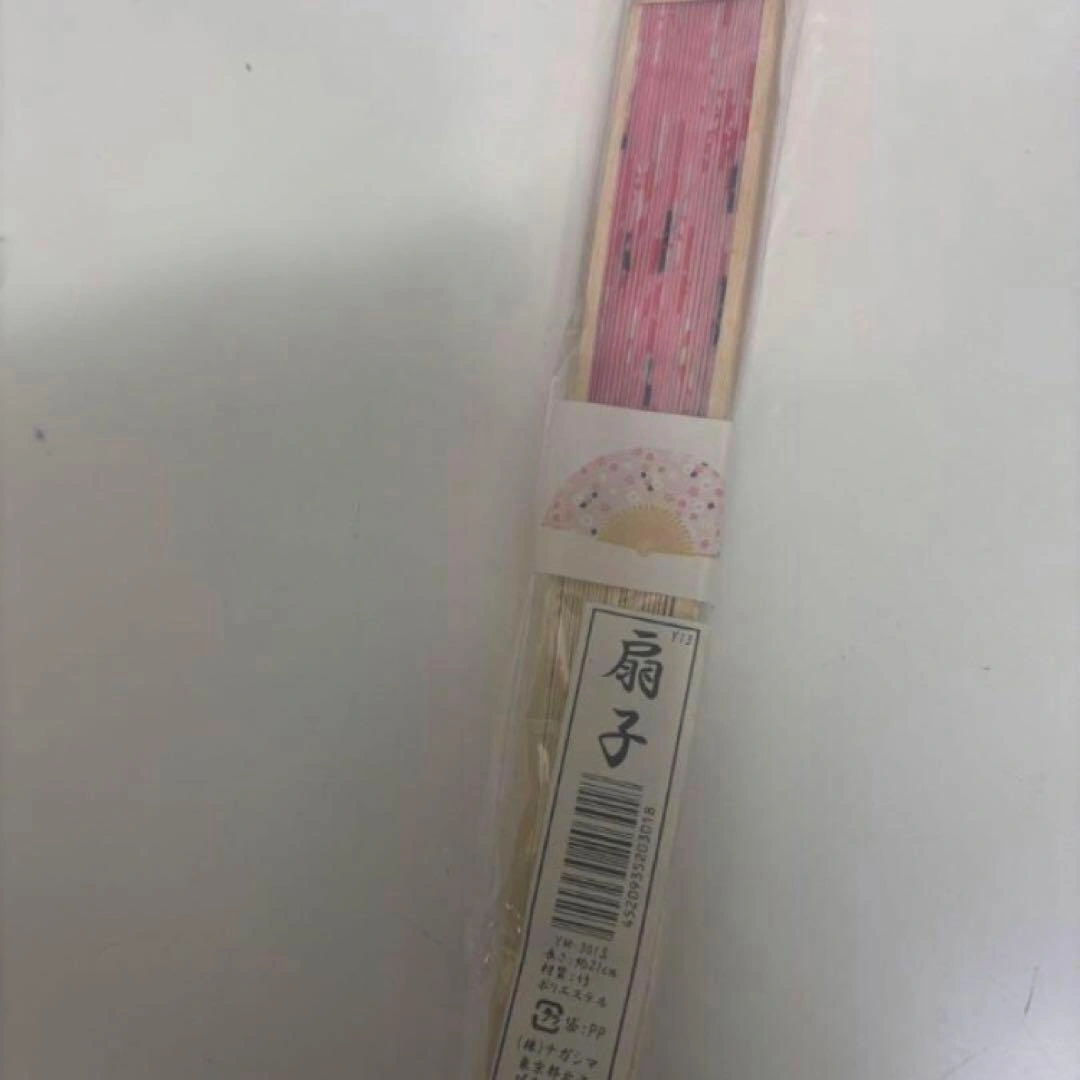 桜の花柄ピンク扇子 未開封