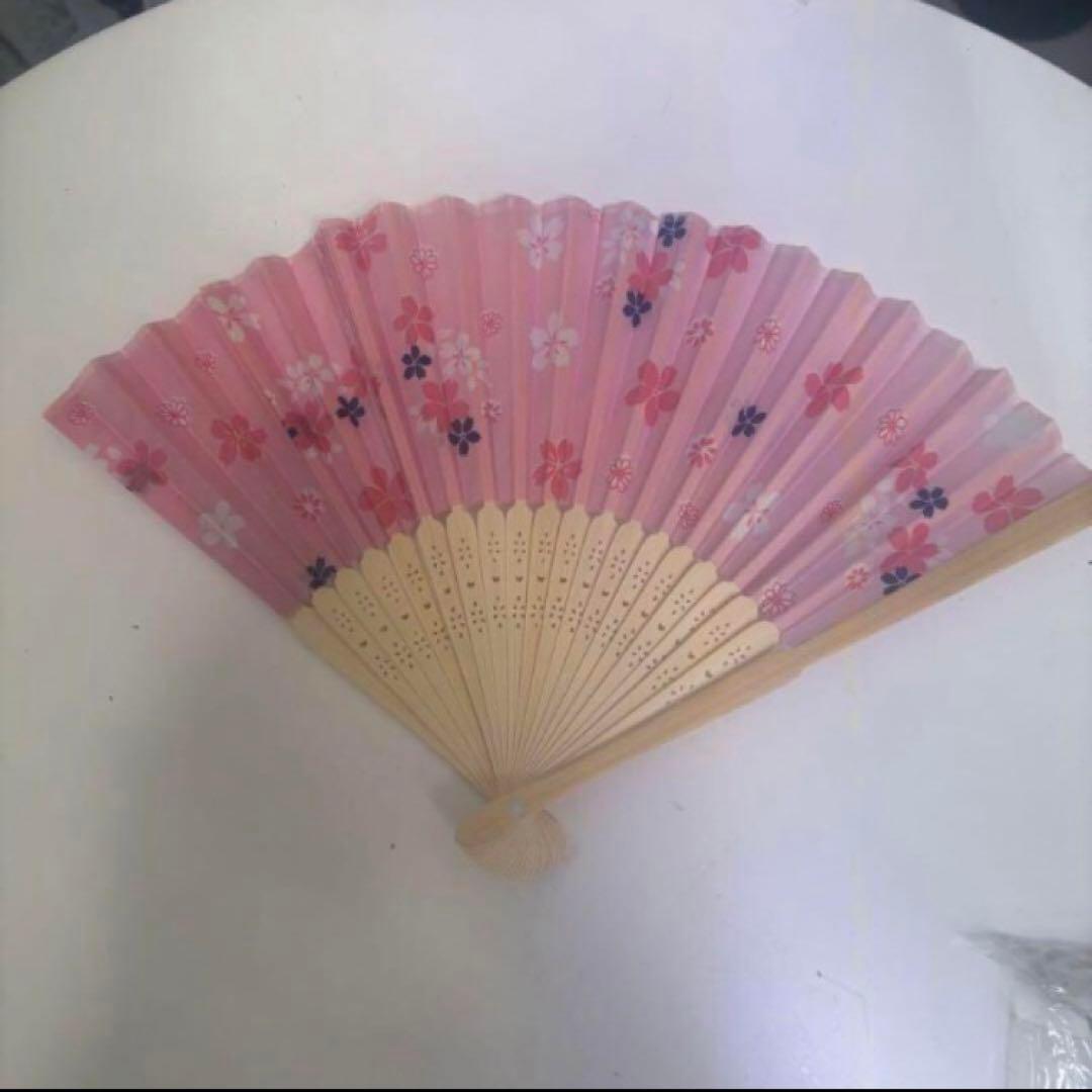 桜の花柄ピンク扇子 未開封の写真2枚目