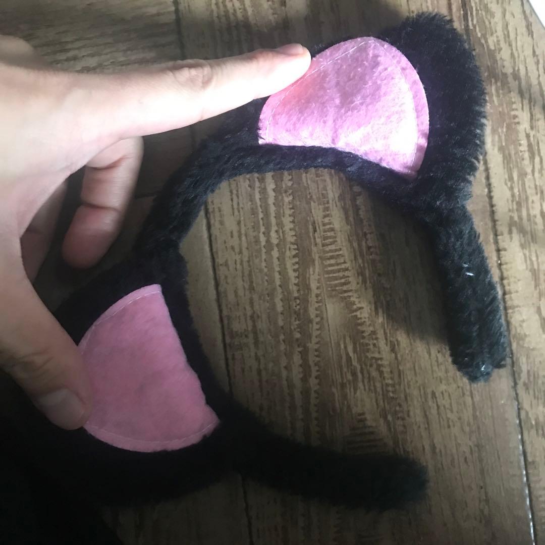 猫耳カチューシャ 黒とピンク