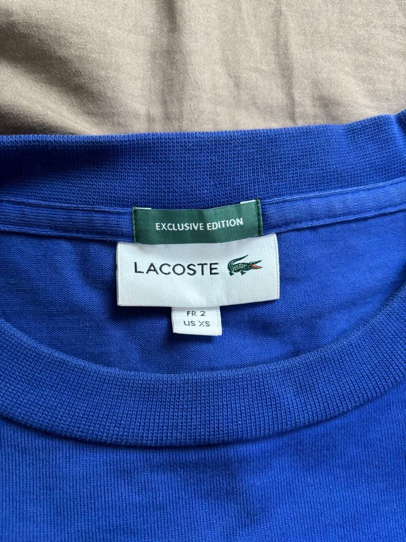LACOSTE x beamsブルー Tシャツ mの写真3枚目