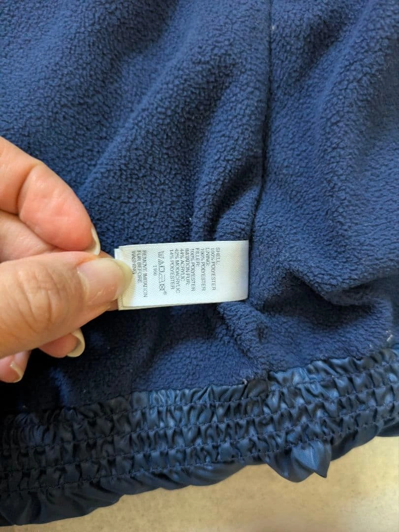 【美品】Baby GAP ダウン 裏起毛 ネイビー 95cm チャック ボタンの写真7枚目
