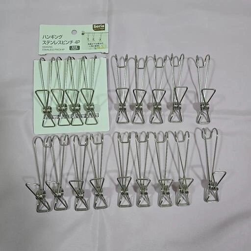 ハンギング ステンレスピンチ 18個