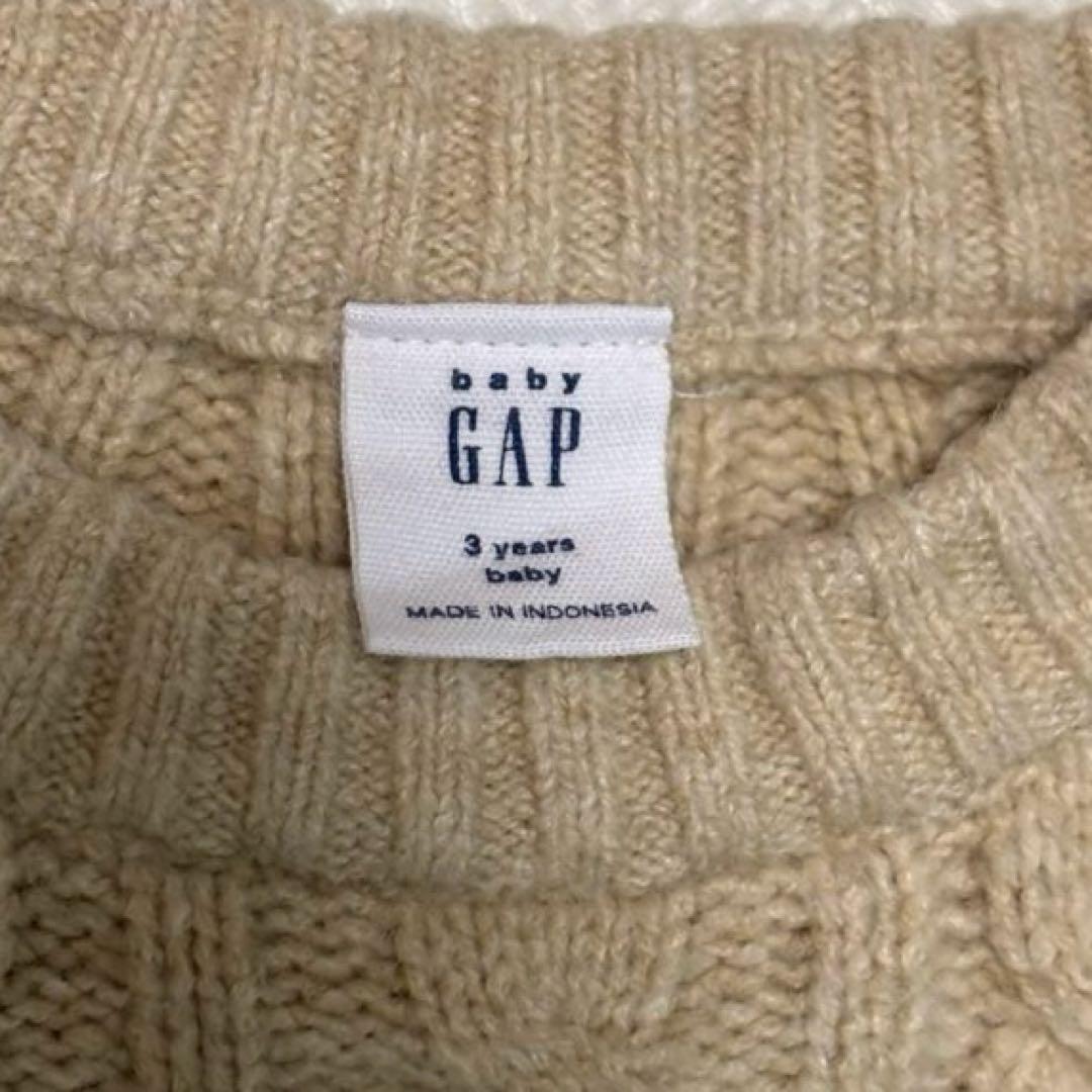 baby GAP カシミヤタッチ ケーブルニットセーター100の写真3枚目