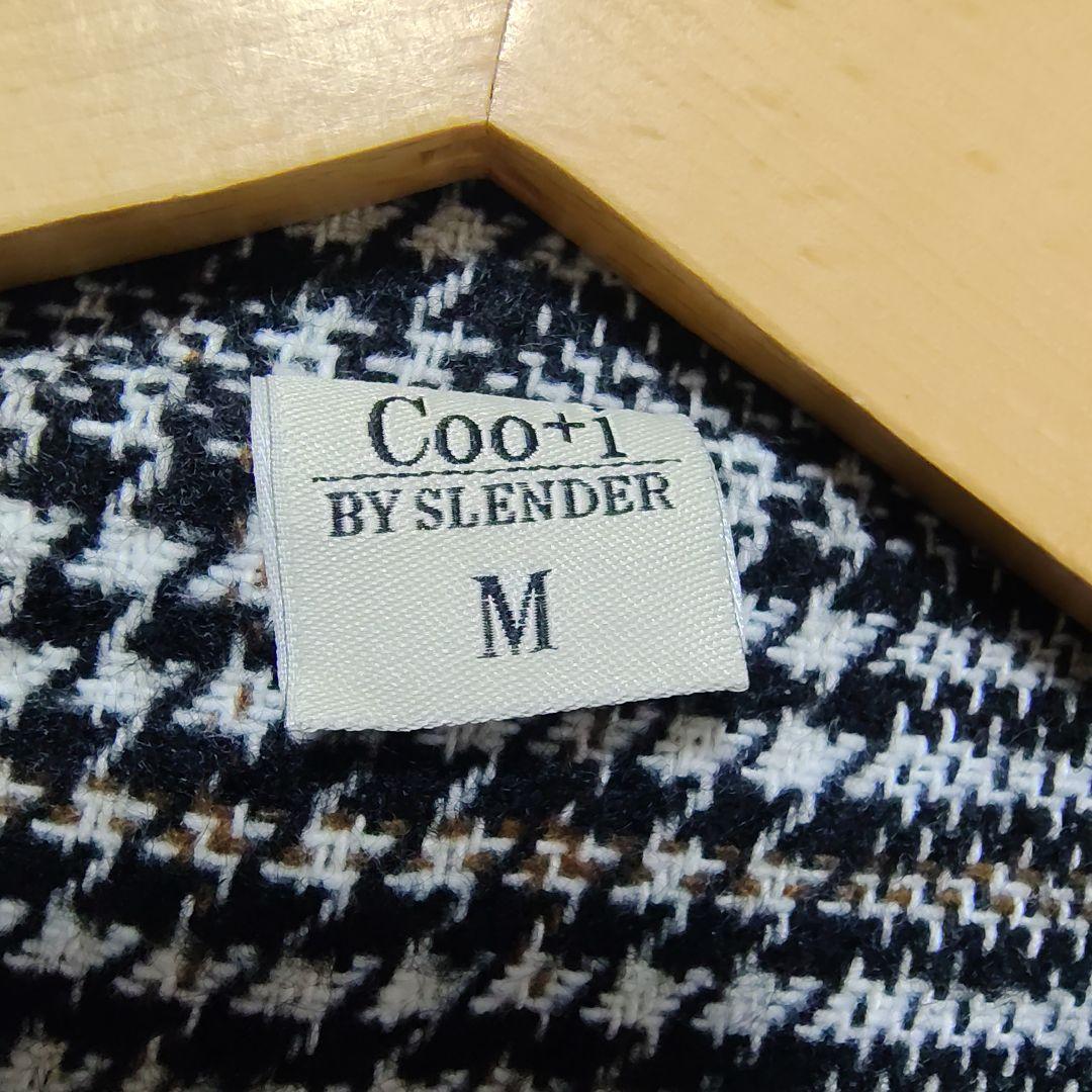 Coo+i バックスリット チェスターコート クーイ グレンチェック グレー Mの写真4枚目