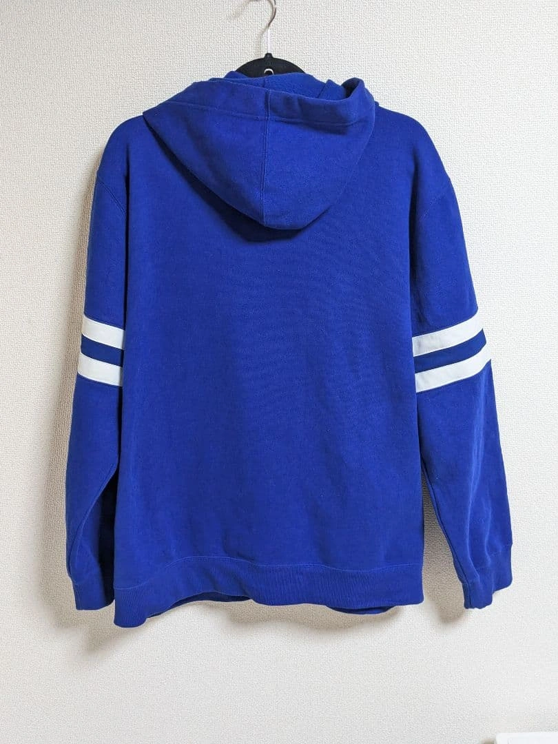 新品 USA製 DKNY JEANS ジップパーカー M ブルー ビッグロゴの写真5枚目