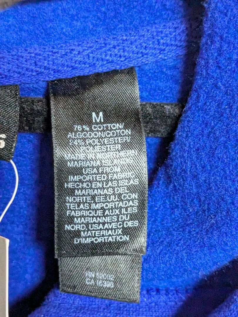新品 USA製 DKNY JEANS ジップパーカー M ブルー ビッグロゴの写真7枚目
