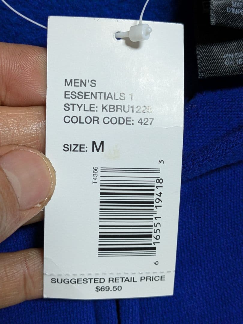 新品 USA製 DKNY JEANS ジップパーカー M ブルー ビッグロゴの写真9枚目