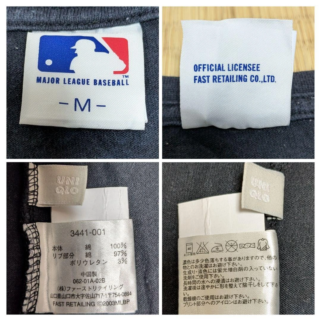 MLB公式 ニューヨーク・ヤンキース ロングスリーブ Tシャツ ネイビー Mの写真5枚目