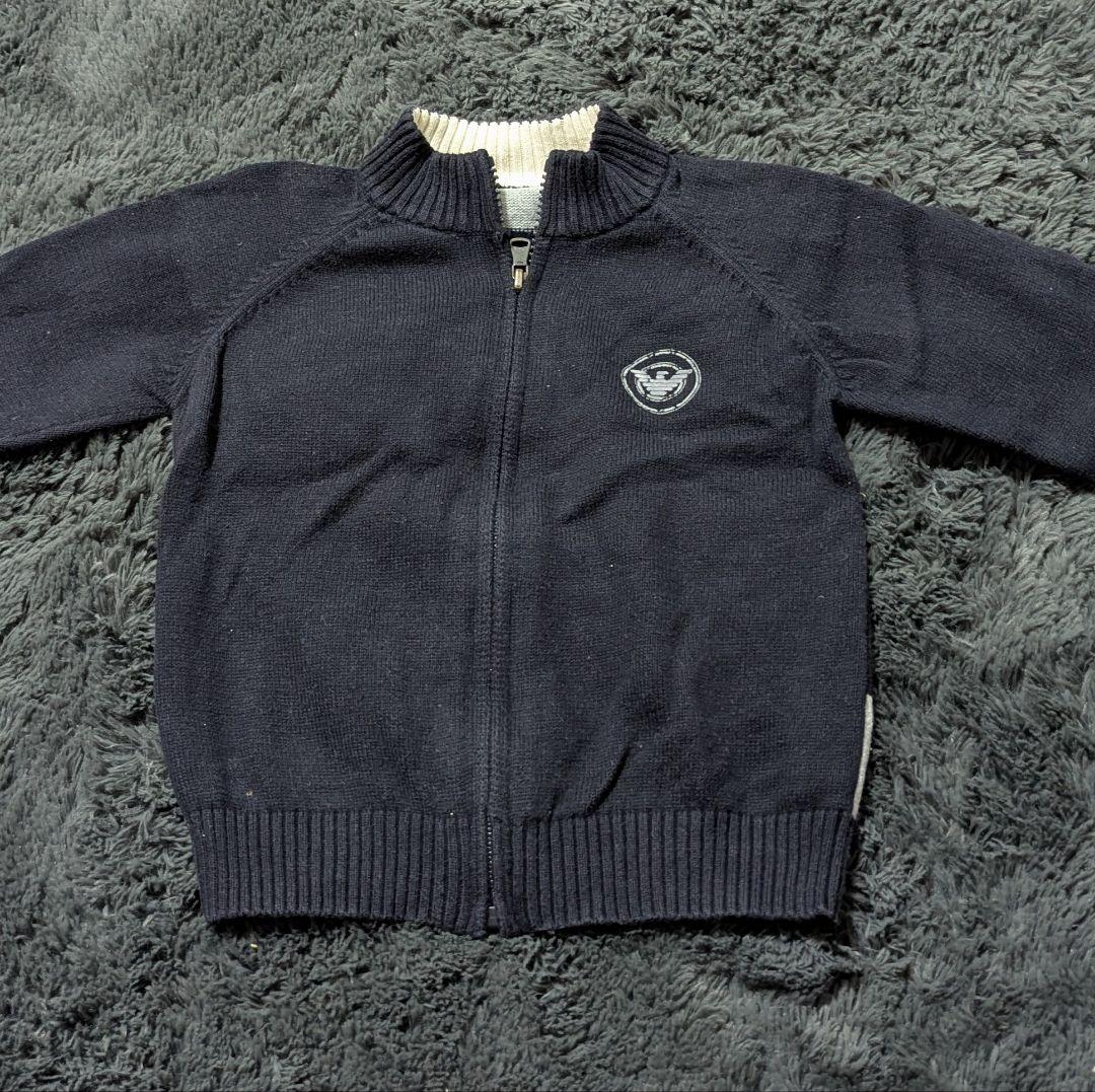 【美品】ARMANIJUNIOR アルマーニジュニア ニットブルゾン80cm 紺の写真5枚目