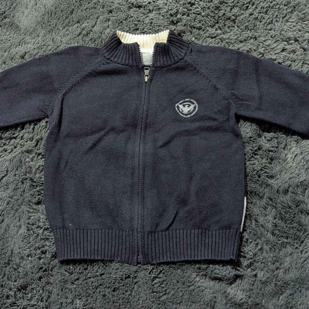 【美品】ARMANIJUNIOR アルマーニジュニア ニットブルゾン80cm 紺の写真5枚目