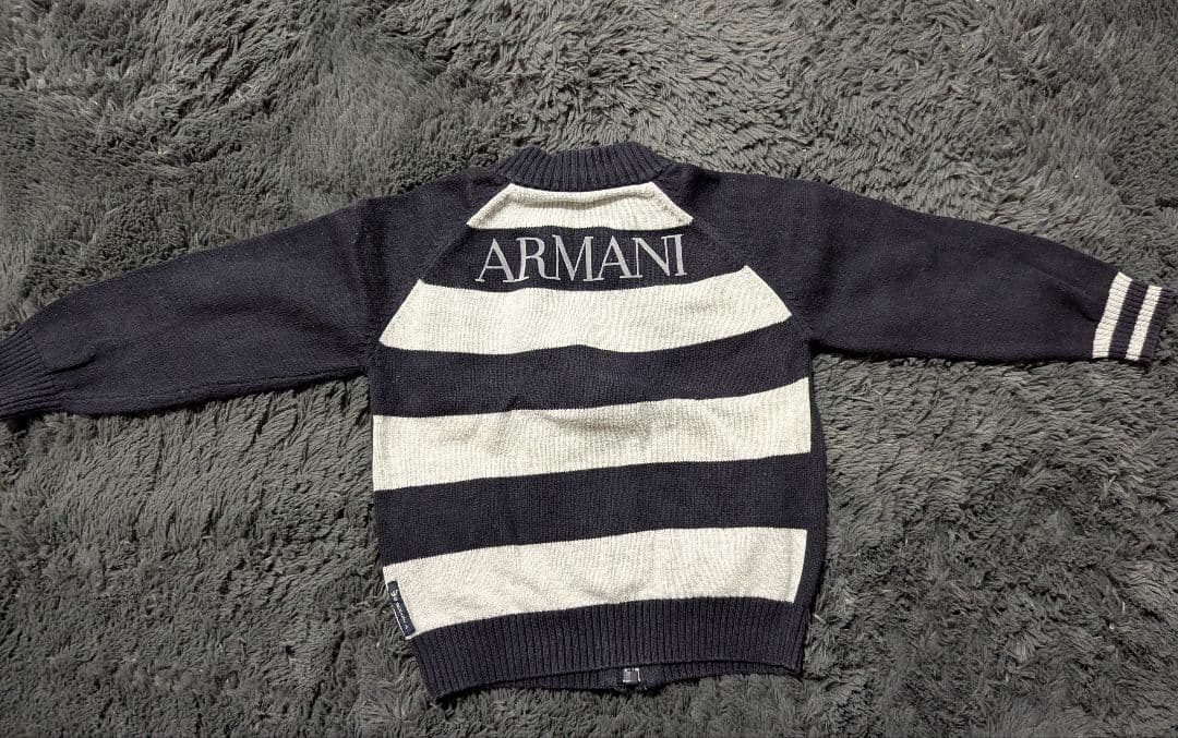 【美品】ARMANIJUNIOR アルマーニジュニア ニットブルゾン80cm 紺の写真6枚目