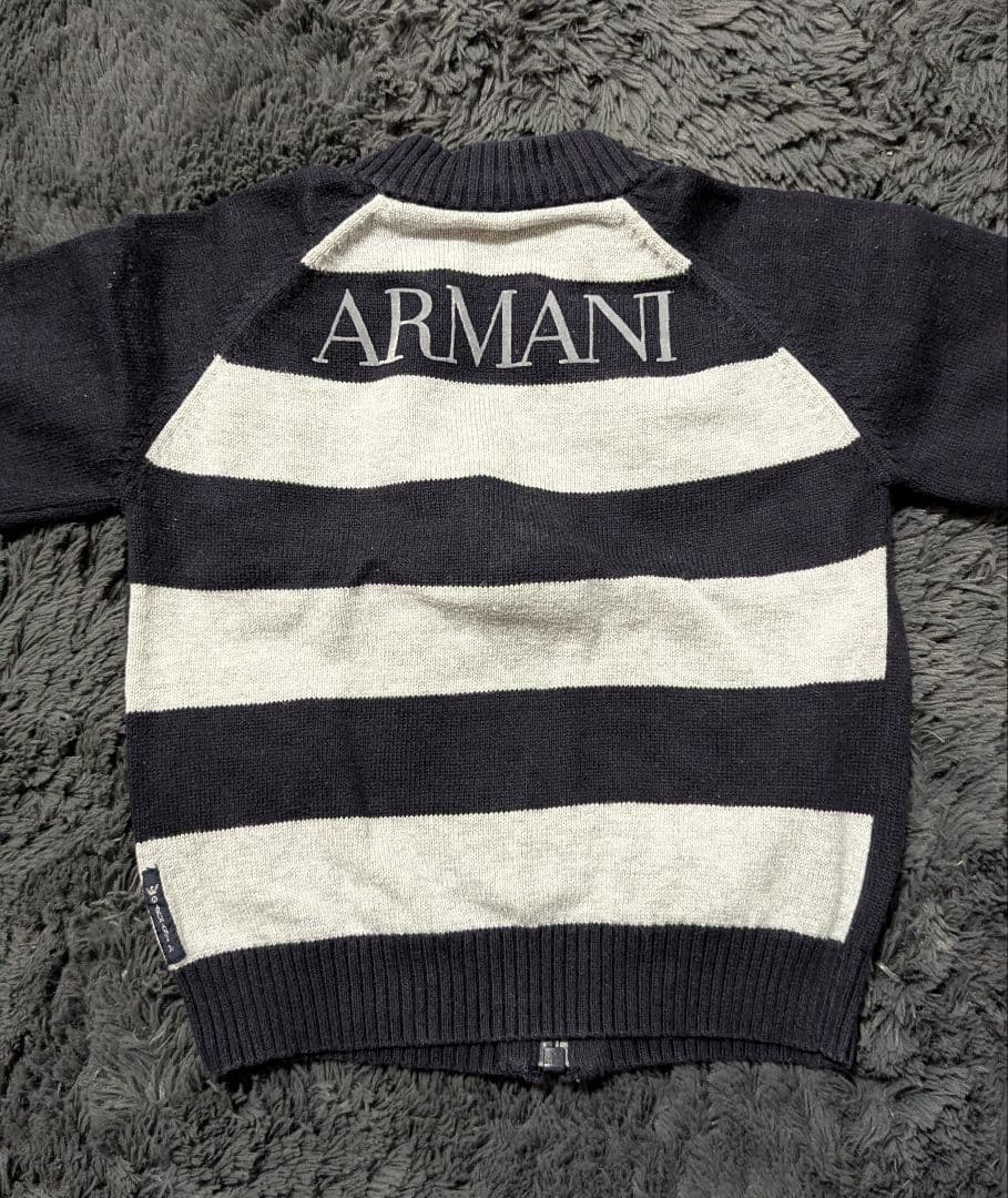 【美品】ARMANIJUNIOR アルマーニジュニア ニットブルゾン80cm 紺の写真7枚目