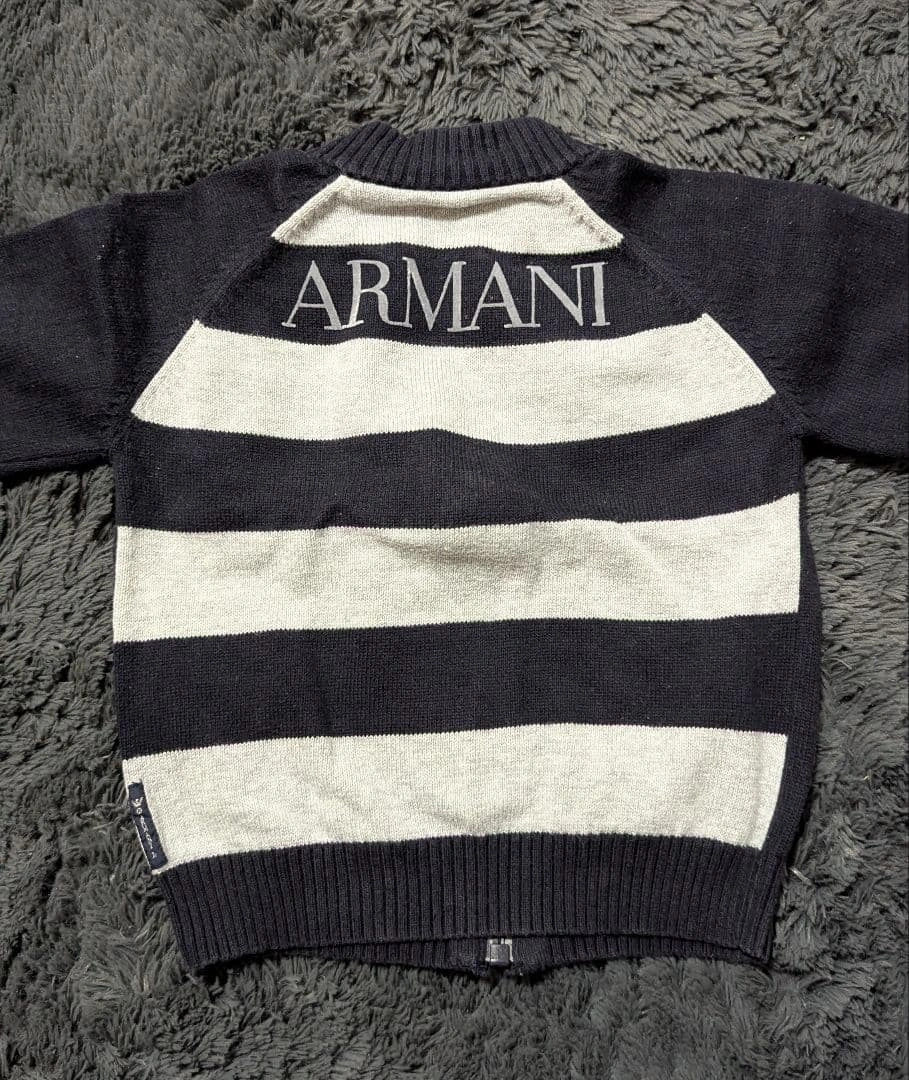【美品】ARMANIJUNIOR アルマーニジュニア ニットブルゾン80cm 紺の写真7枚目