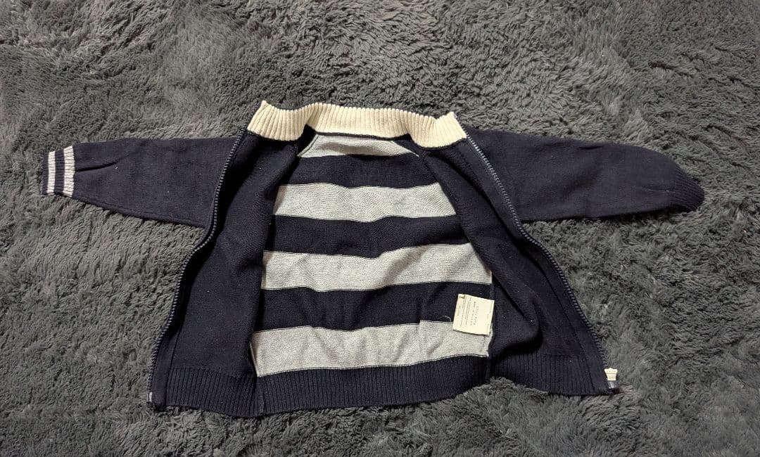 【美品】ARMANIJUNIOR アルマーニジュニア ニットブルゾン80cm 紺の写真9枚目