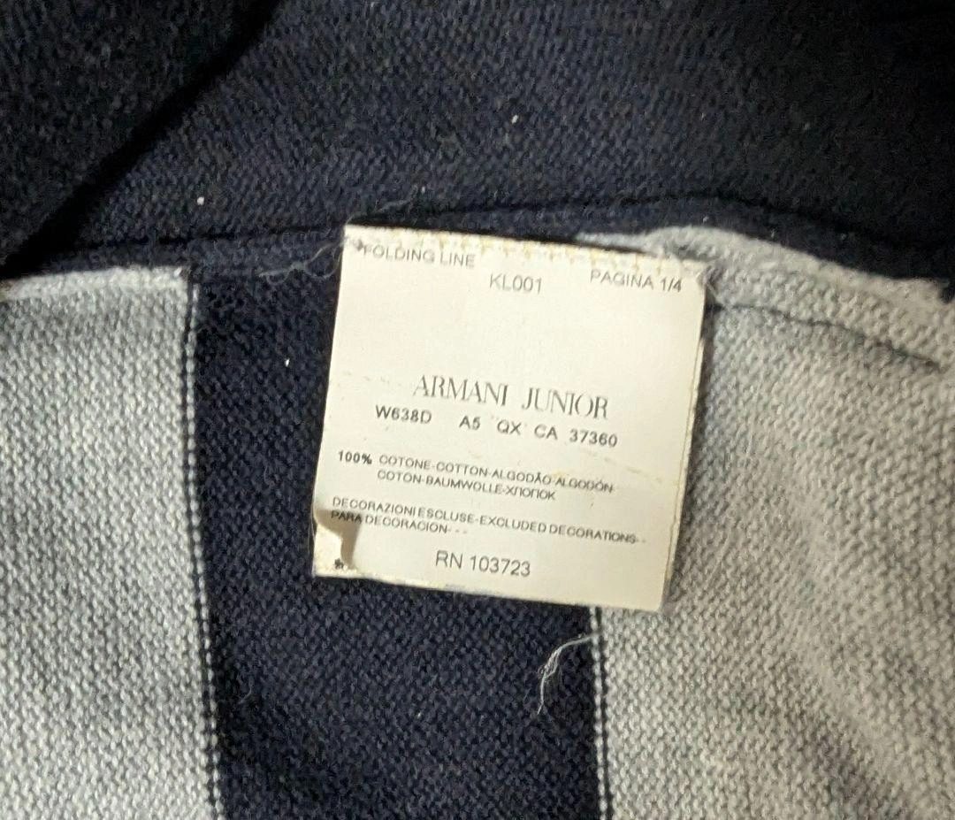 【美品】ARMANIJUNIOR アルマーニジュニア ニットブルゾン80cm 紺の写真10枚目