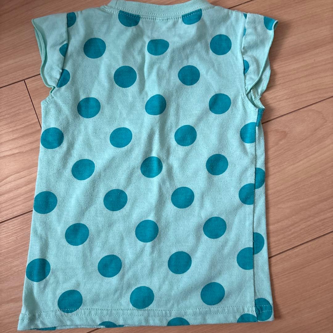 水色ドット柄 Tシャツ 95サイズの写真2枚目