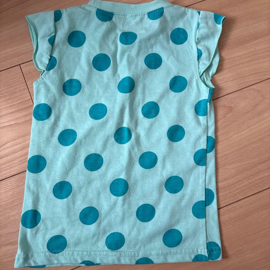 水色ドット柄 Tシャツ 95サイズの写真2枚目