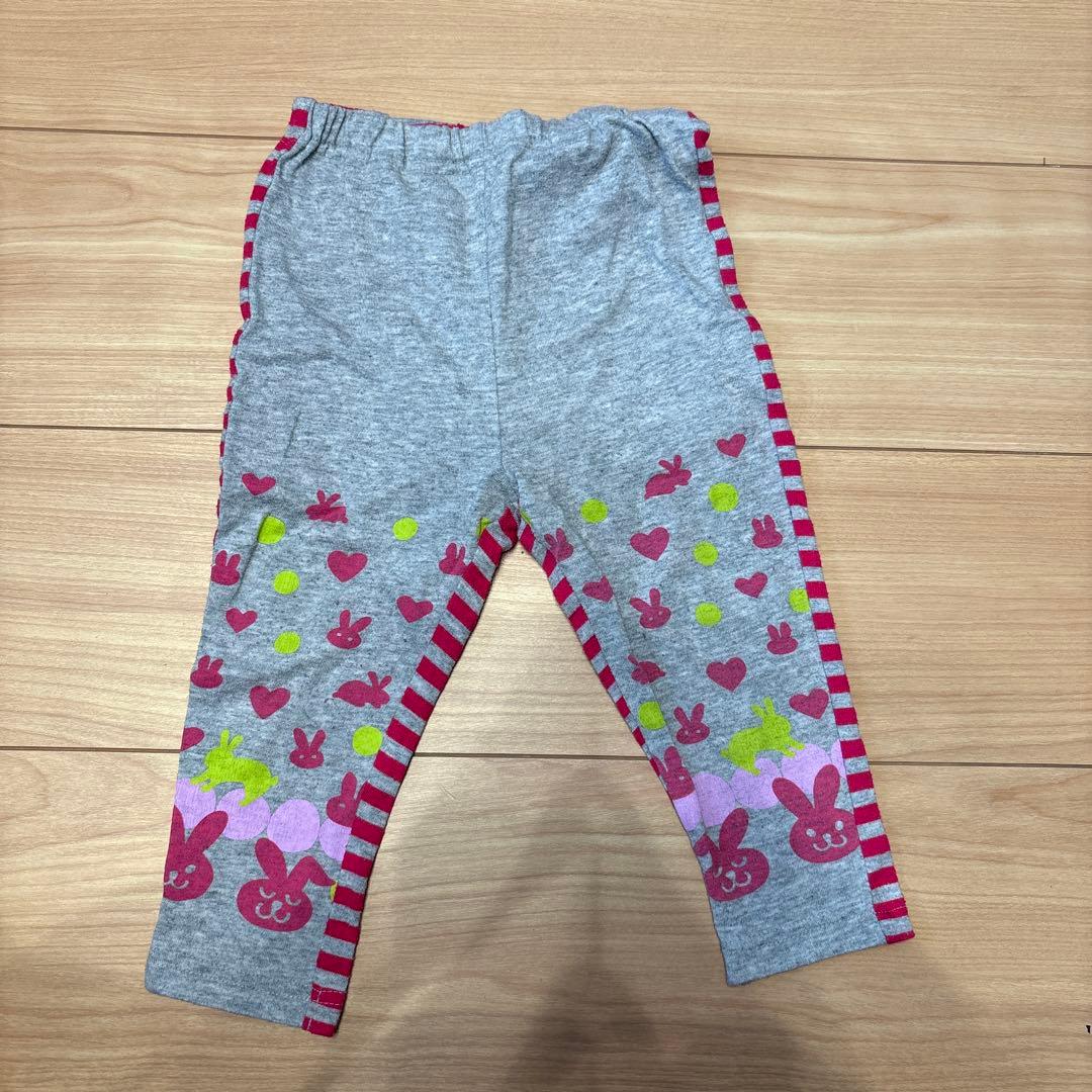 ウサギとハートのプリントパンツ 95cm未満