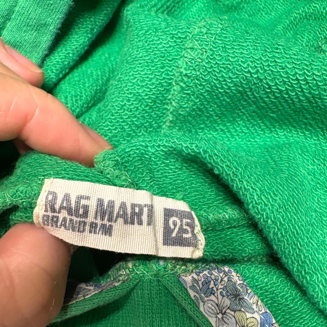 RAG MART フード付きトレーナー 95cm グリーンの写真3枚目