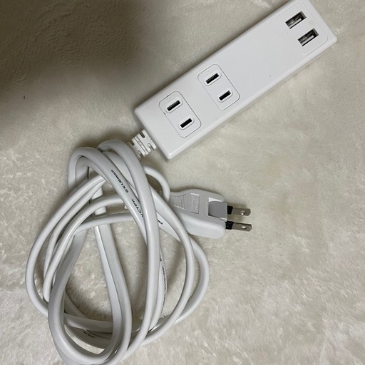【オウルテック】延長コード OAタップ(USB2口、コンセント2口)
