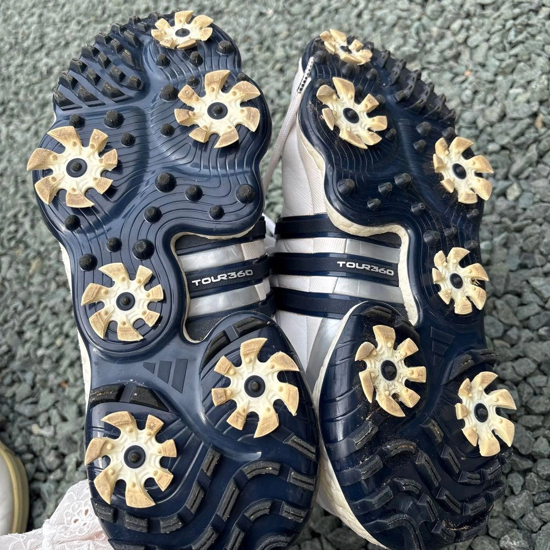 adidas Tour360 22ゴルフシューズ ホワイト メンズ 27.5cmの写真5枚目