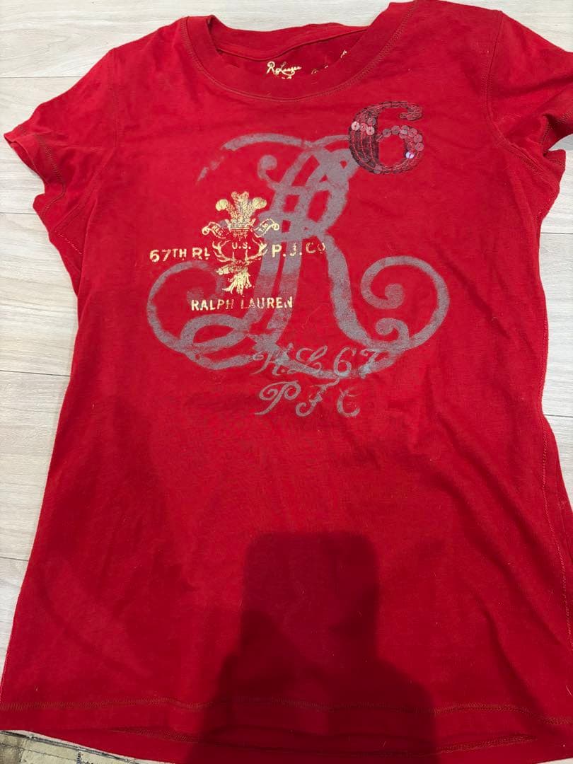 Ralph Lauren 赤 グラフィックTシャツ M