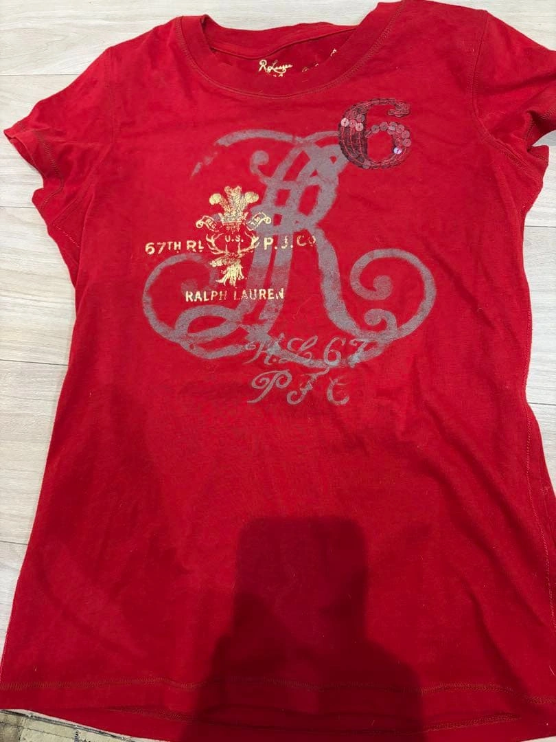 Ralph Lauren 赤 グラフィックTシャツ M