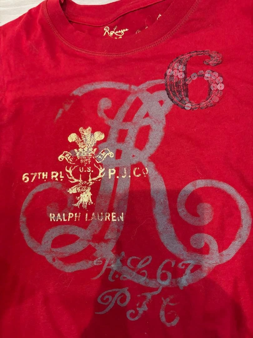 Ralph Lauren 赤 グラフィックTシャツ Mの写真2枚目