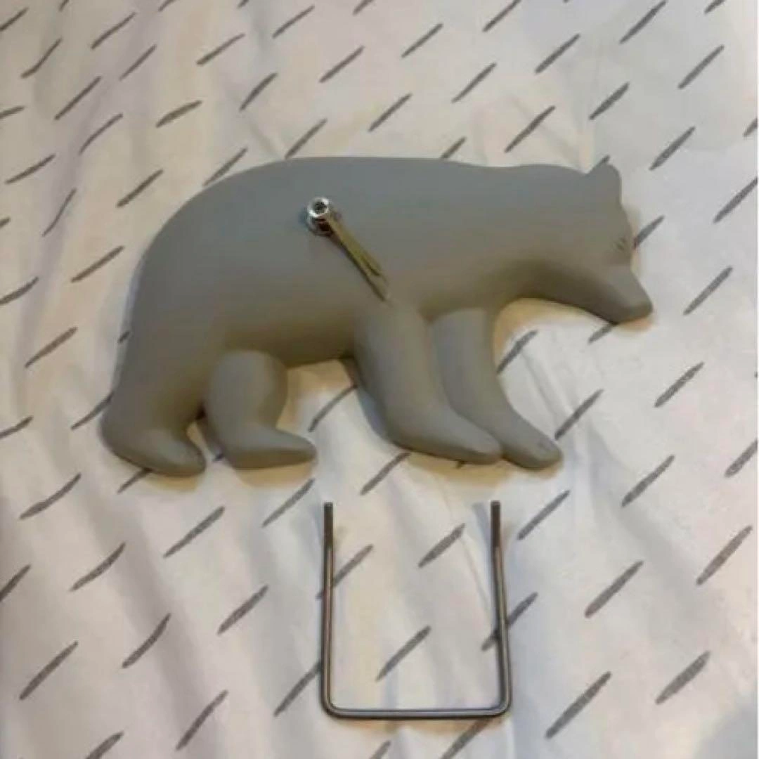 クマ型置き時計 グレー