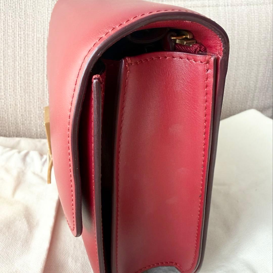 CELINE セリーヌ クラシックボックス ショルダーバッグ 赤 フィービー期の写真4枚目