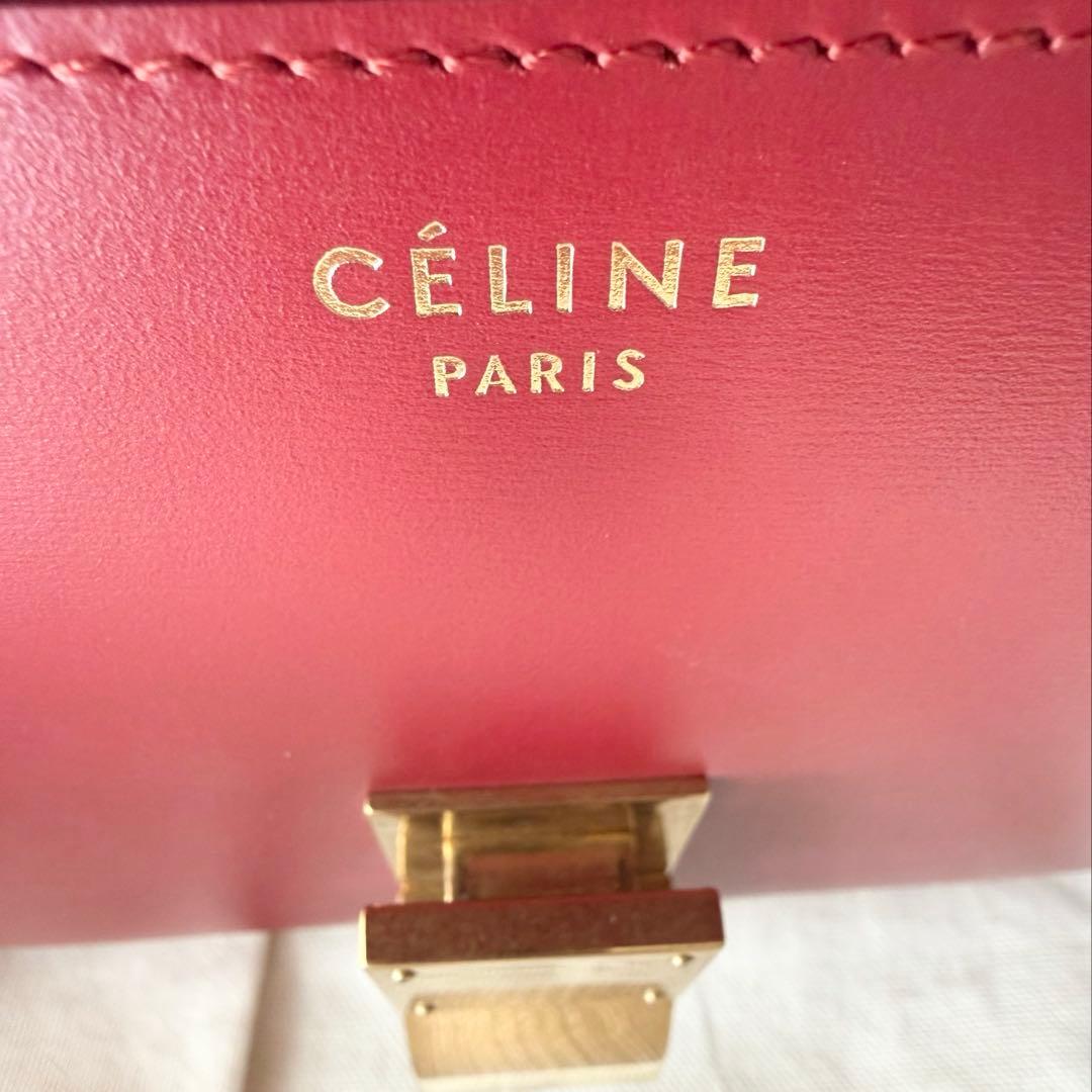 CELINE セリーヌ クラシックボックス ショルダーバッグ 赤 フィービー期の写真6枚目