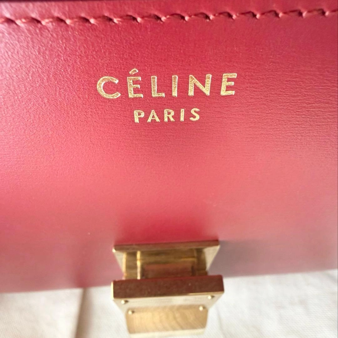 CELINE セリーヌ クラシックボックス ショルダーバッグ 赤 フィービー期の写真6枚目