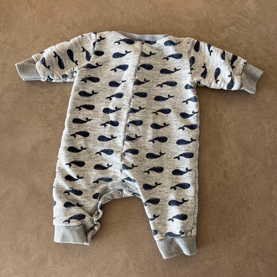 【美品】プチバトー クジラ柄ロンパース 6m/67cmの写真2枚目