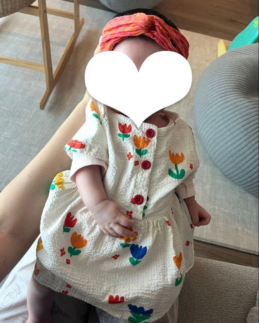 【タグあり美品 着画あり】BOBOCHOSES ワンピース ヘアバンドセット3Mの写真5枚目