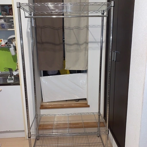 シルバーラック ワードローブ用ポール付き 172×45.5×90.5